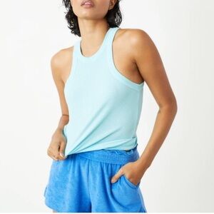 NWT - Bandier Wesley Rivington Ribbed Tank - Laguna Blue Small